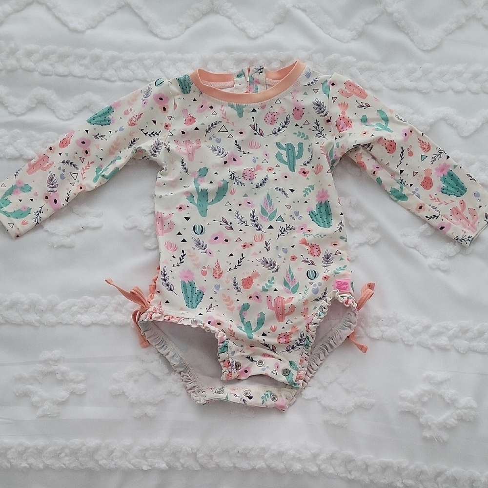 Floral and Cactus Print Baby One Piece Suit